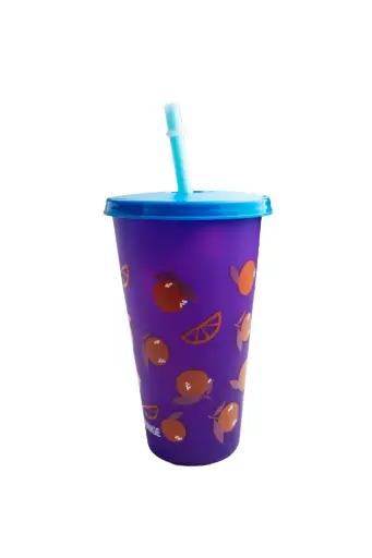 A bottle with a straw